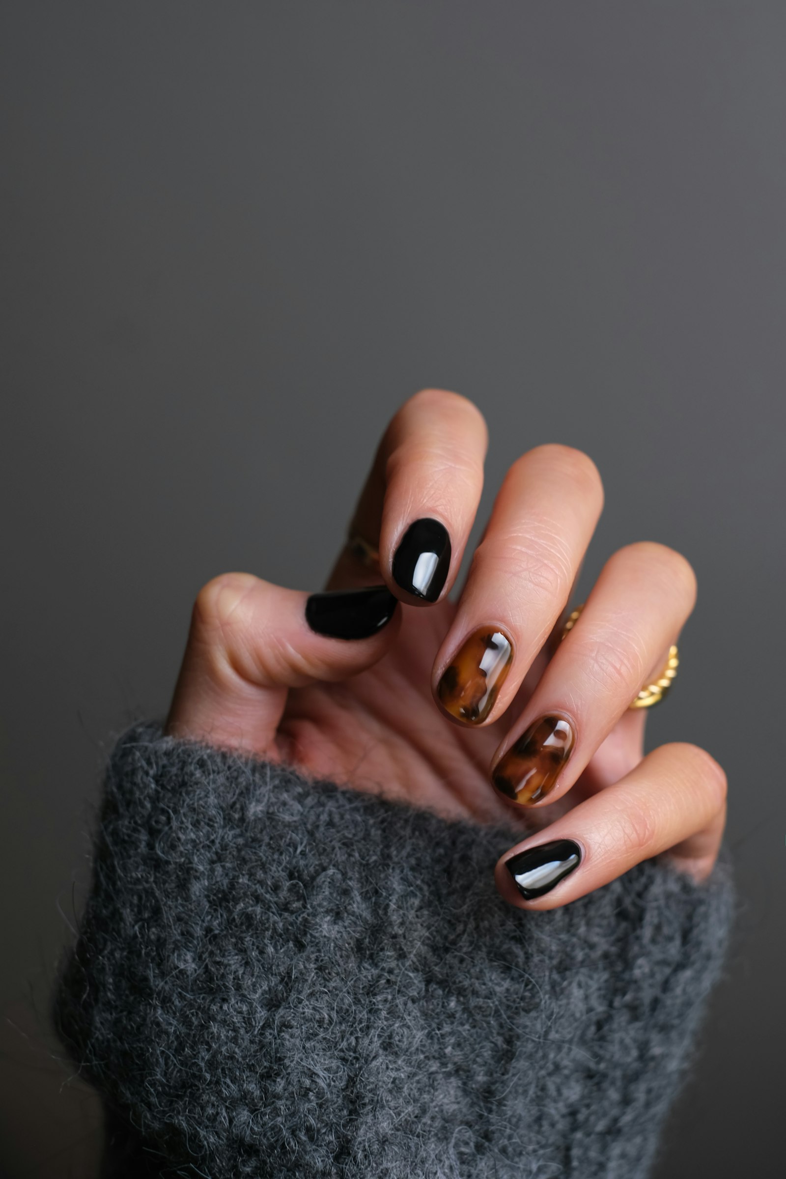 Nail salon manicure in progress